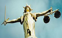 Statue of Lady Justice on top of Old Bailey